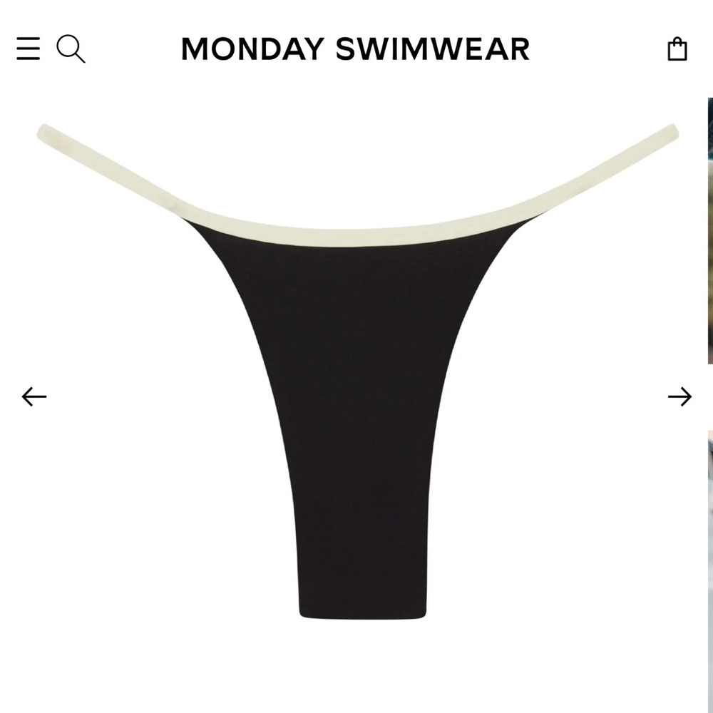Monday Swimwear Black and White Bottoms